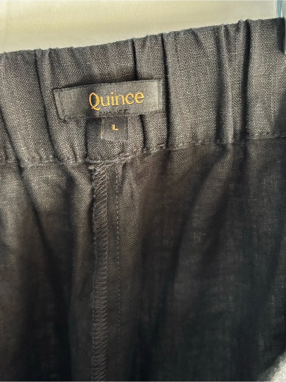 women's Black Quince Linen Casual Pants